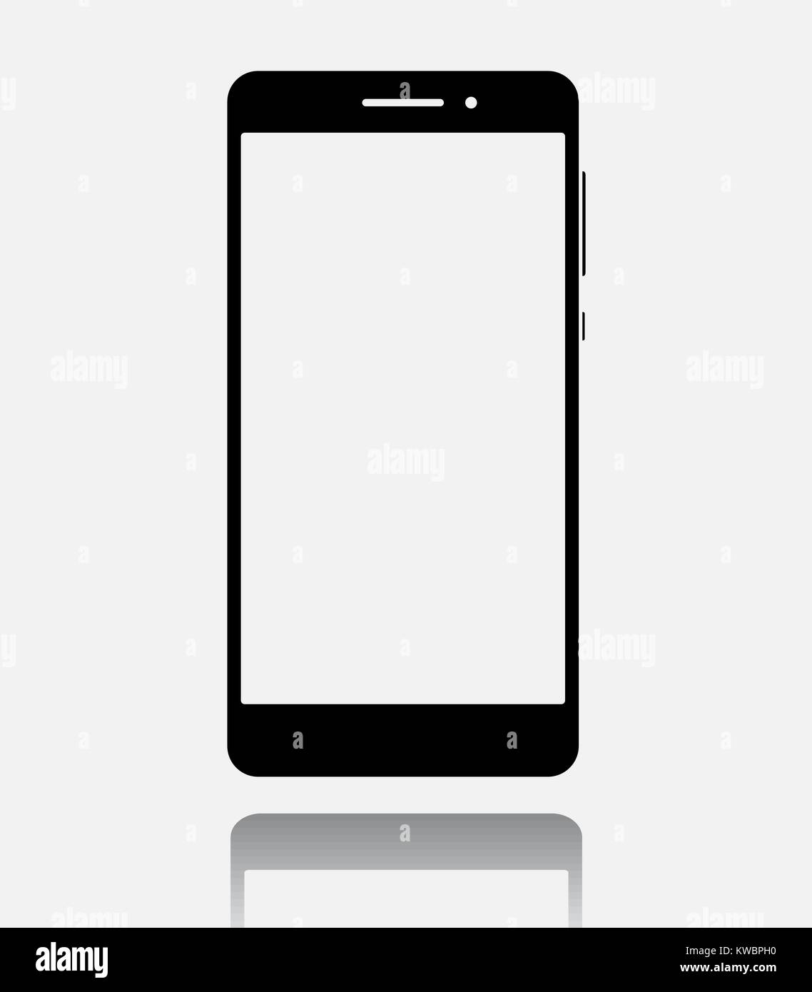 Smartphone, Handy, Flachbild Symbol Piktogramm in trendigem Stil mit  Reflexion Schatten auf weißem Hintergrund. Vector Illustration  Stock-Vektorgrafik - Alamy