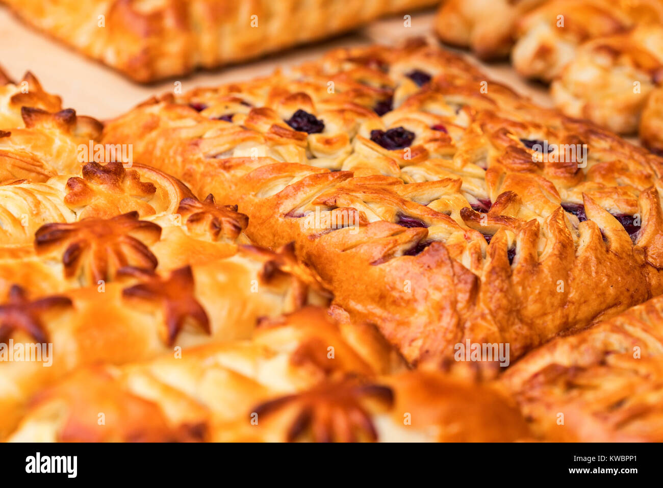 Coulibiac ist die traditionelle russische pie Stockfoto