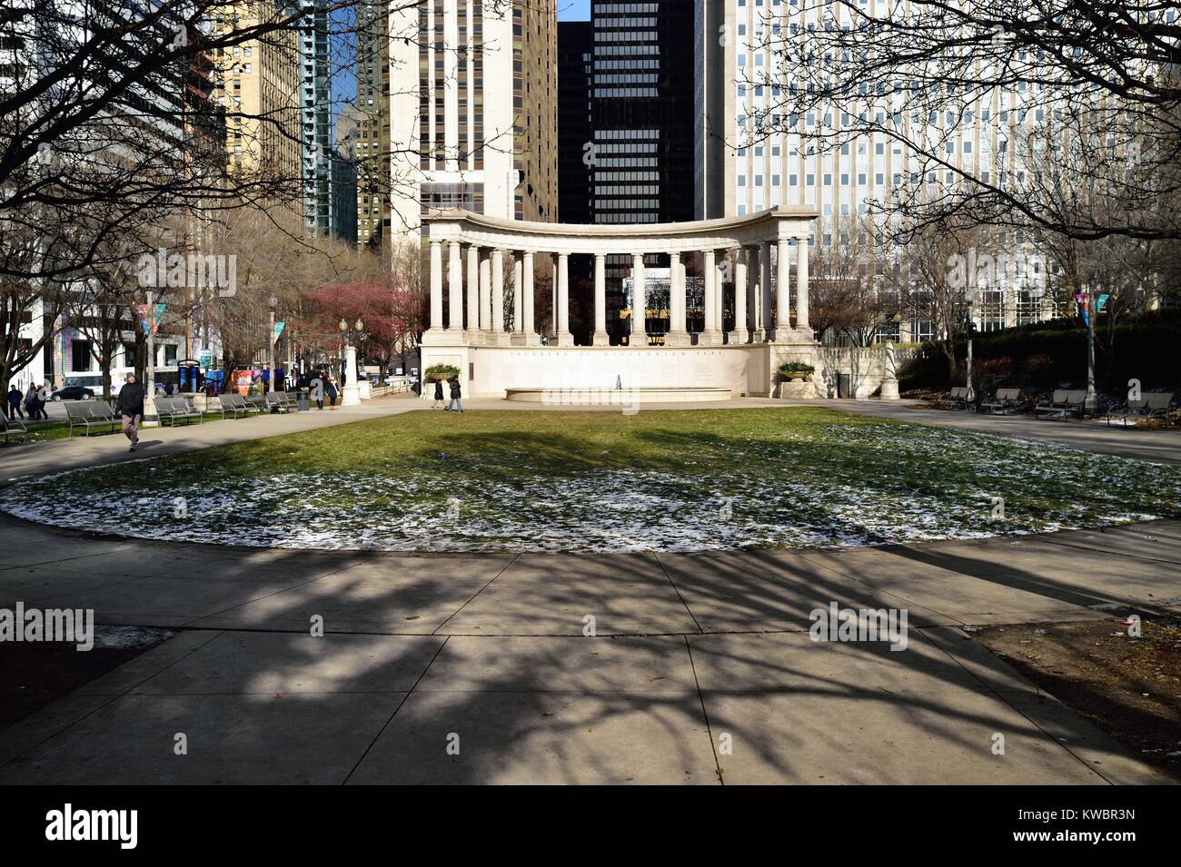 Millennium Monument in Chicago Wrigley Square. Chicago, Illinois, USA. Stockfoto