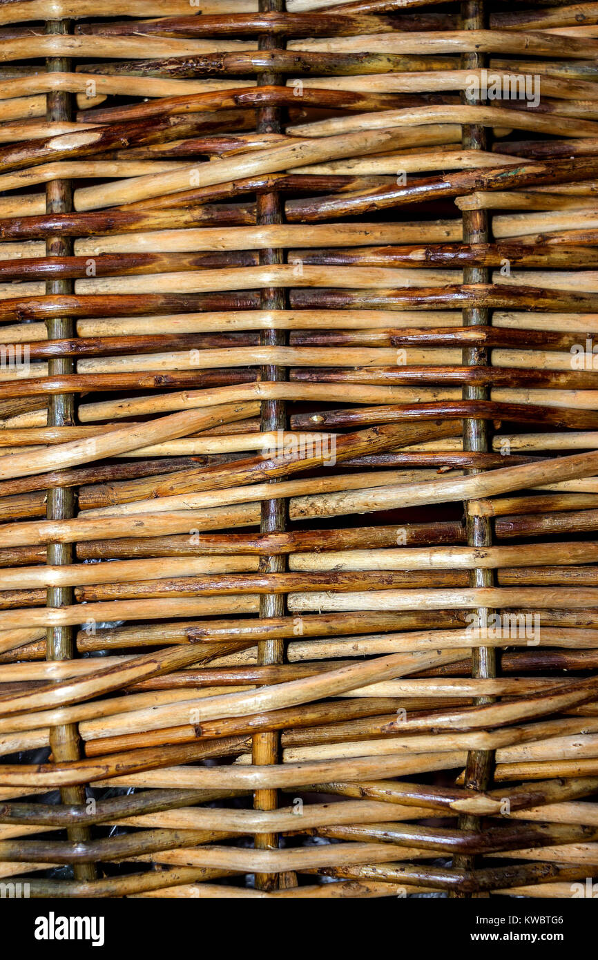 Zusammenfassung Hintergrund Textur verwoben von Willow Twigs Stockfoto