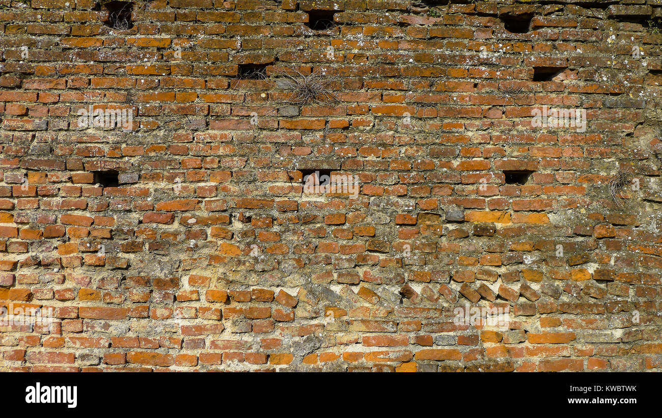 Muster einer alten Steinmauer Stockfoto