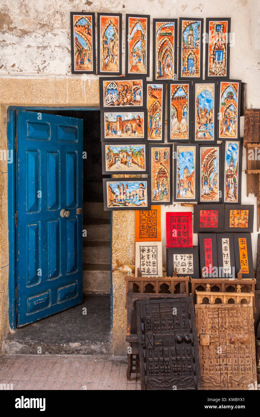 Bild shop, Essaouira, Marokko, Nordafrika Stockfoto