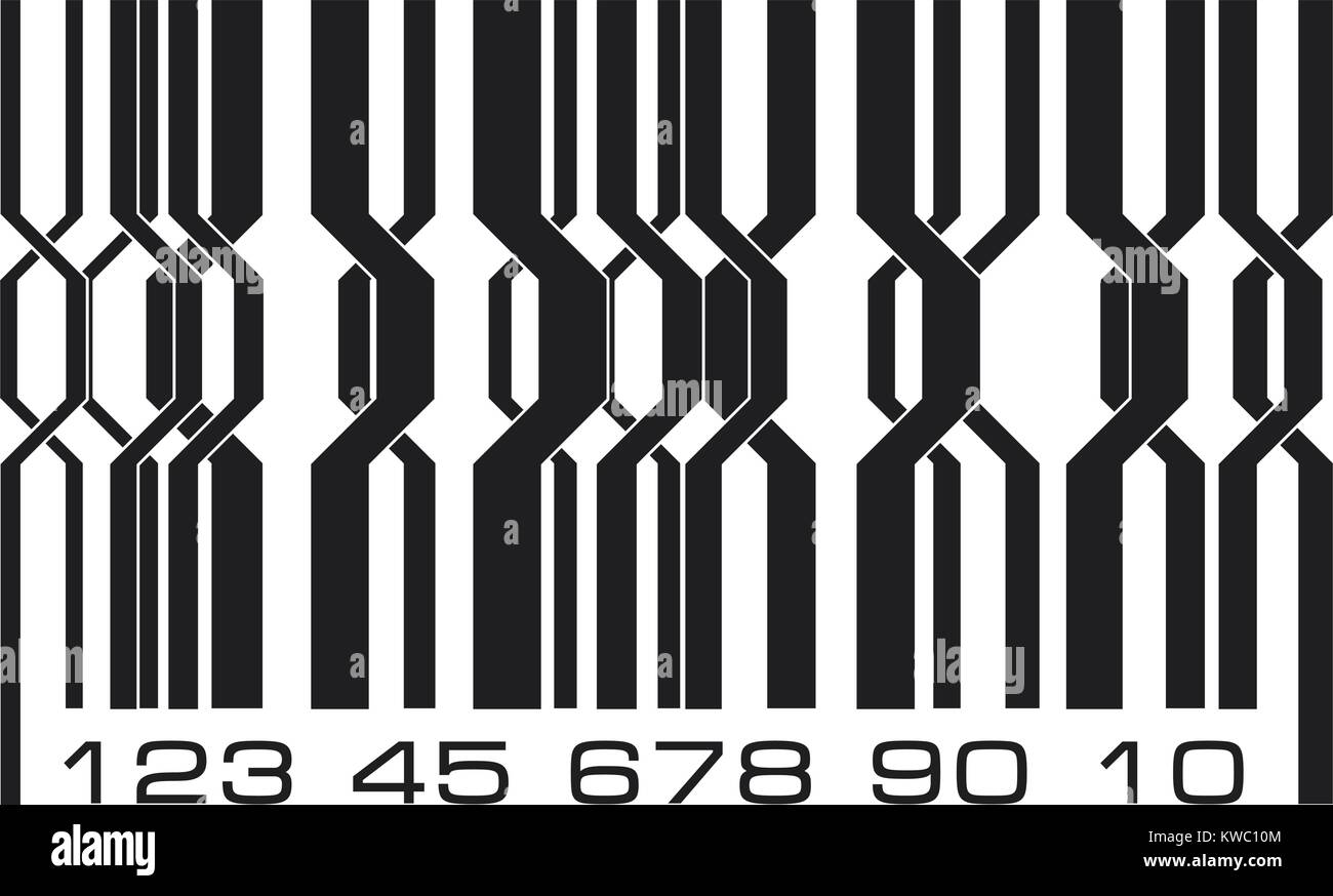 Abstrakte geometrische verzierten design Barcode Labels Stil. Vector Illustration. Stock Vektor