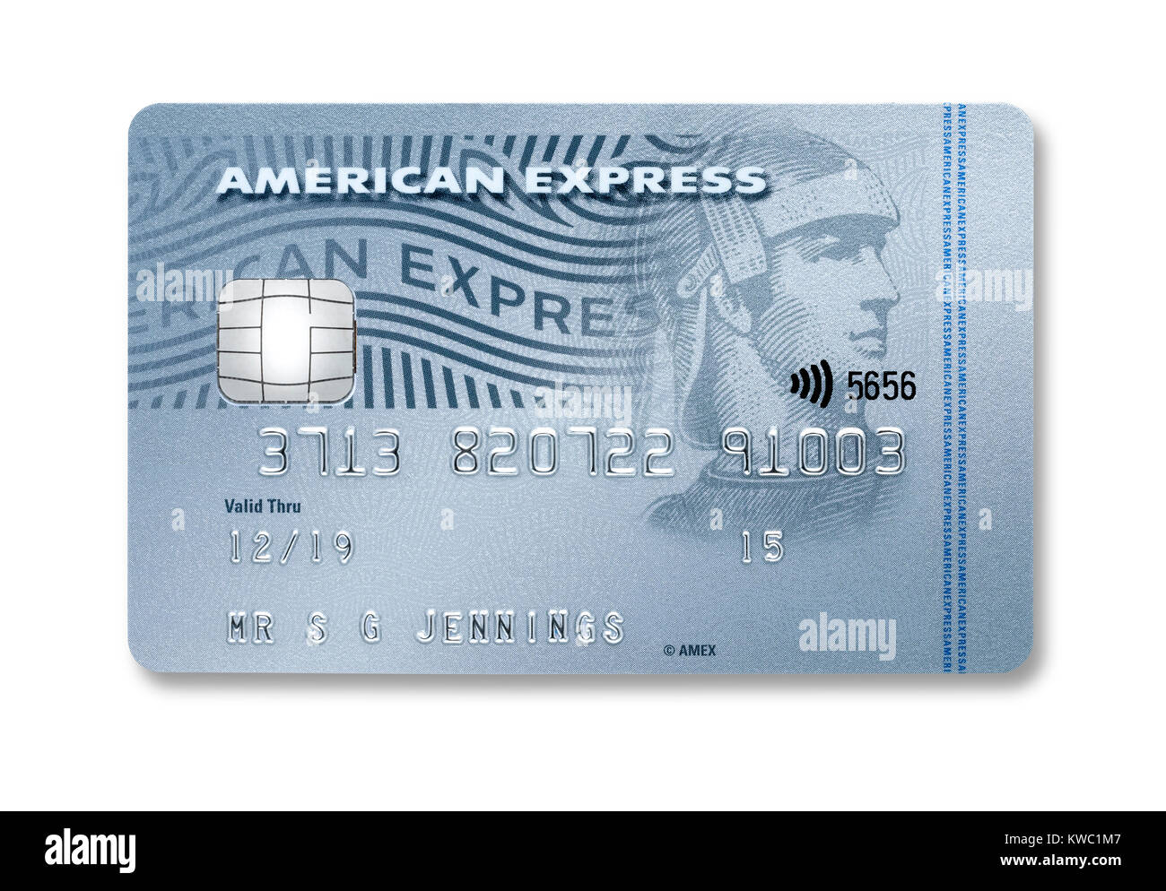 Einfache Schnitt aus einer American Express Kreditkarte mit Schatten Stockfoto