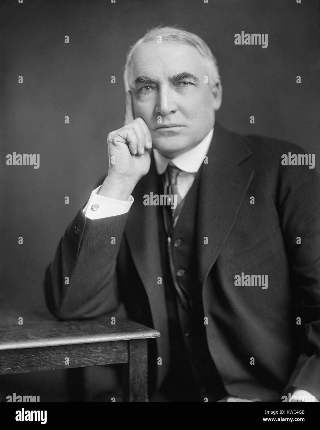 Präsident Warren Harding, Ca. 1921-23. Er war Präsident von weniger als zweieinhalb Jahren, als er während einer Tour durch die westlichen Staaten am 2. August 1923 starb. (BSLOC 2015 15 3) Stockfoto