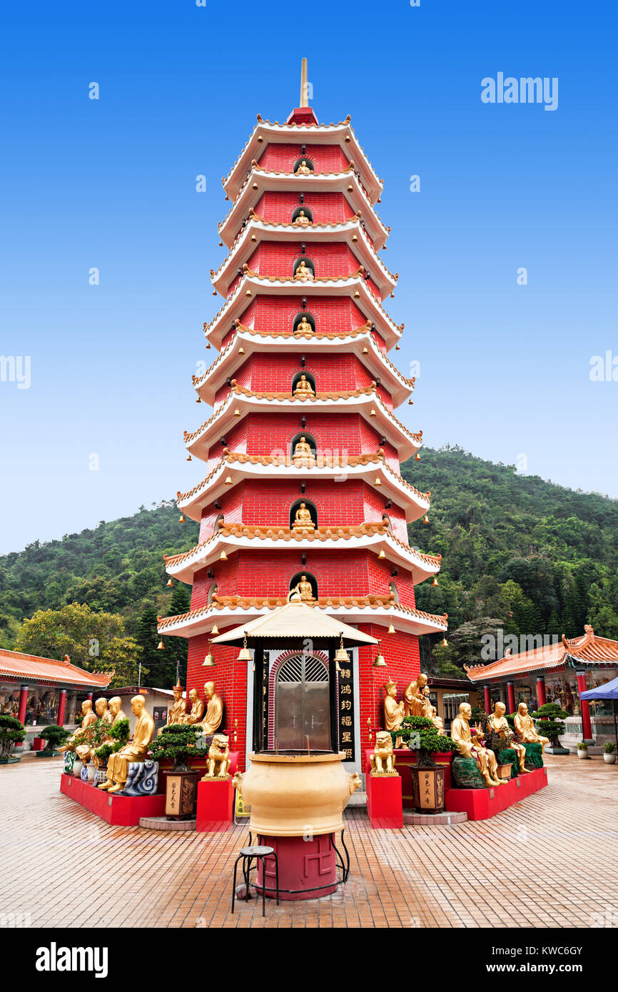 Zehn Tausend Buddhas Kloster (man Fett Tsz) in Sha Tin, Hongkong Stockfoto