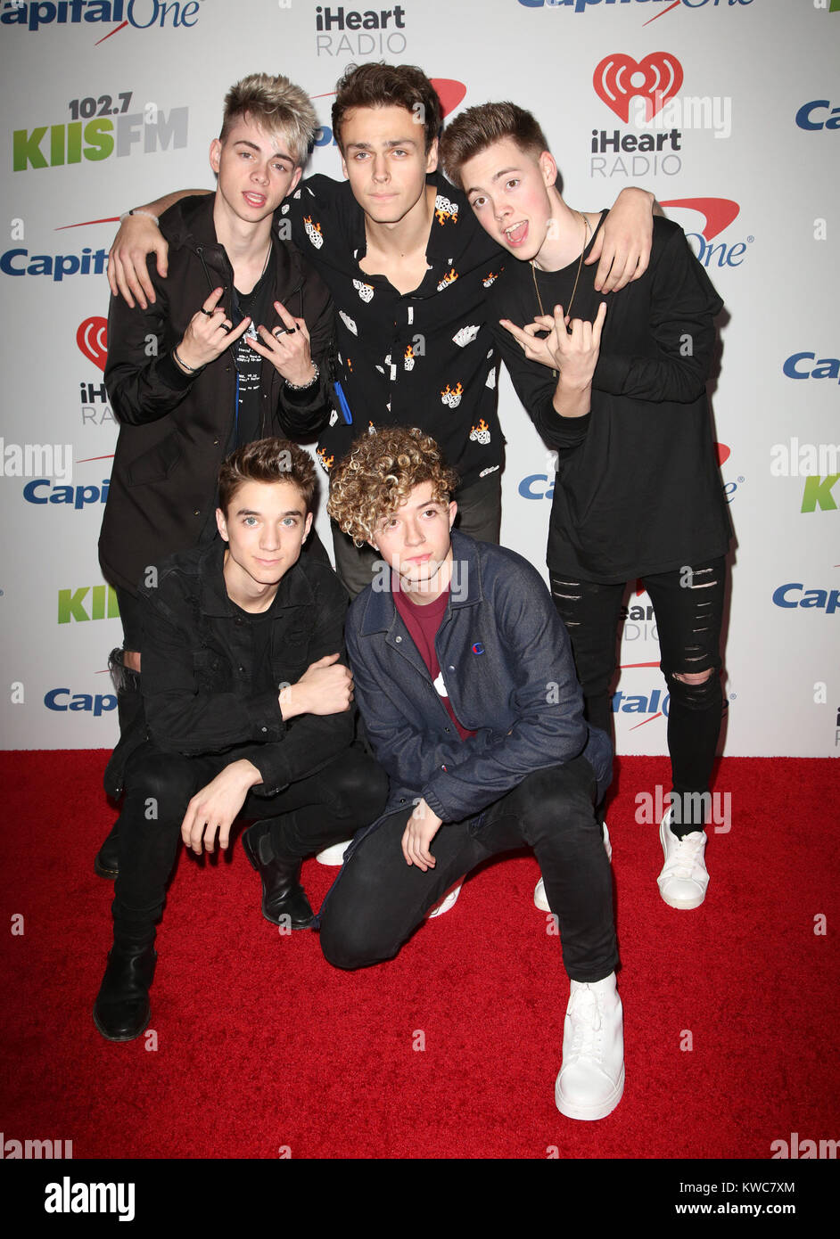 Berühmtheiten besuchen 102.7 KIIS FM's Jingle Ball 2017 im Forum Mit: Corbyn Besson, Jona Marais, Zach Herron, Daniel Seavey, Jack Avery, warum gehen wir nicht Wo: Los Angeles, Kalifornien, Vereinigte Staaten, wenn: 01 Dez 2017 Credit: Brian/WENN.com Stockfoto