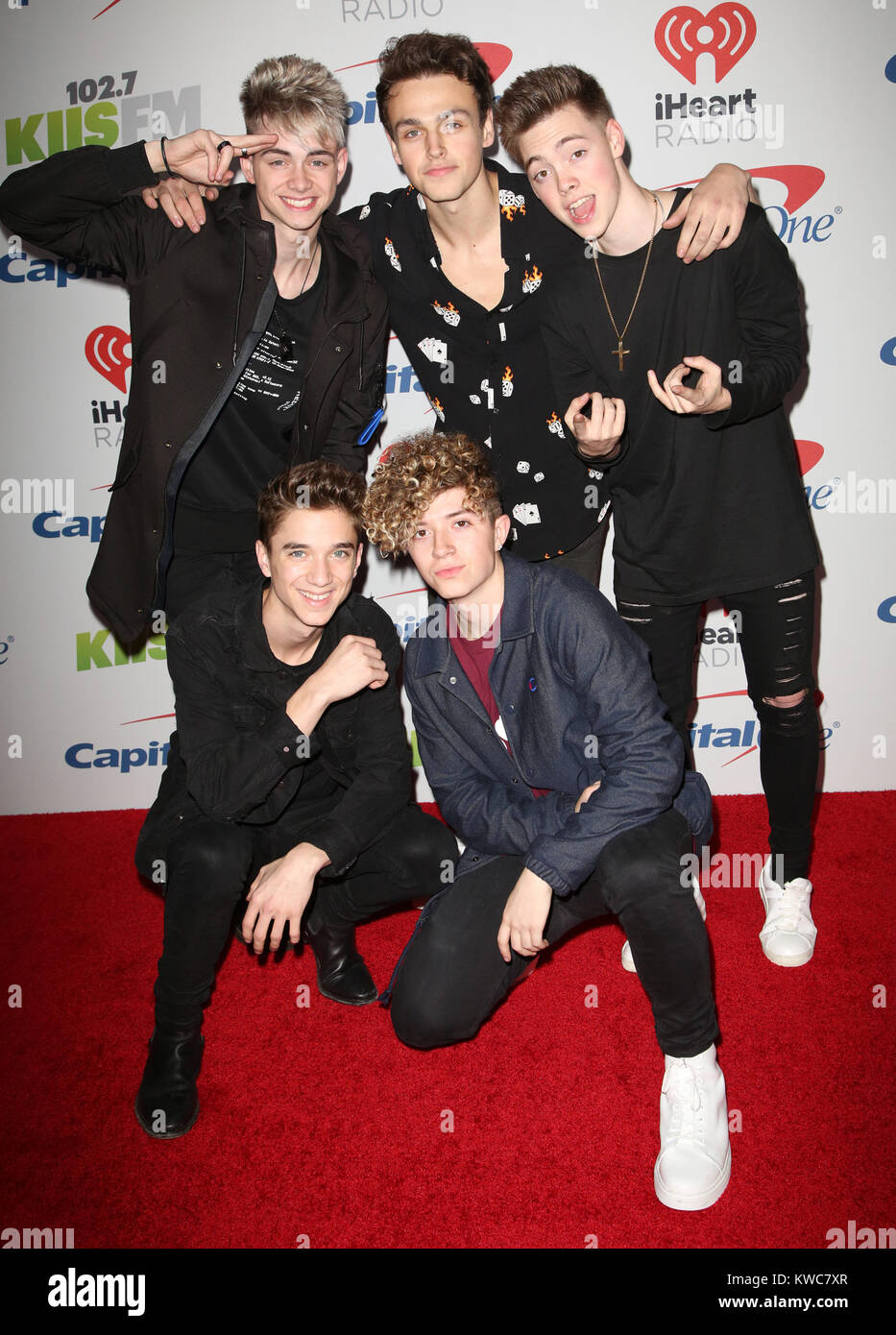 Berühmtheiten besuchen 102.7 KIIS FM's Jingle Ball 2017 im Forum Mit: Corbyn Besson, Jona Marais, Zach Herron, Daniel Seavey, Jack Avery, warum gehen wir nicht Wo: Los Angeles, Kalifornien, Vereinigte Staaten, wenn: 01 Dez 2017 Credit: Brian/WENN.com Stockfoto