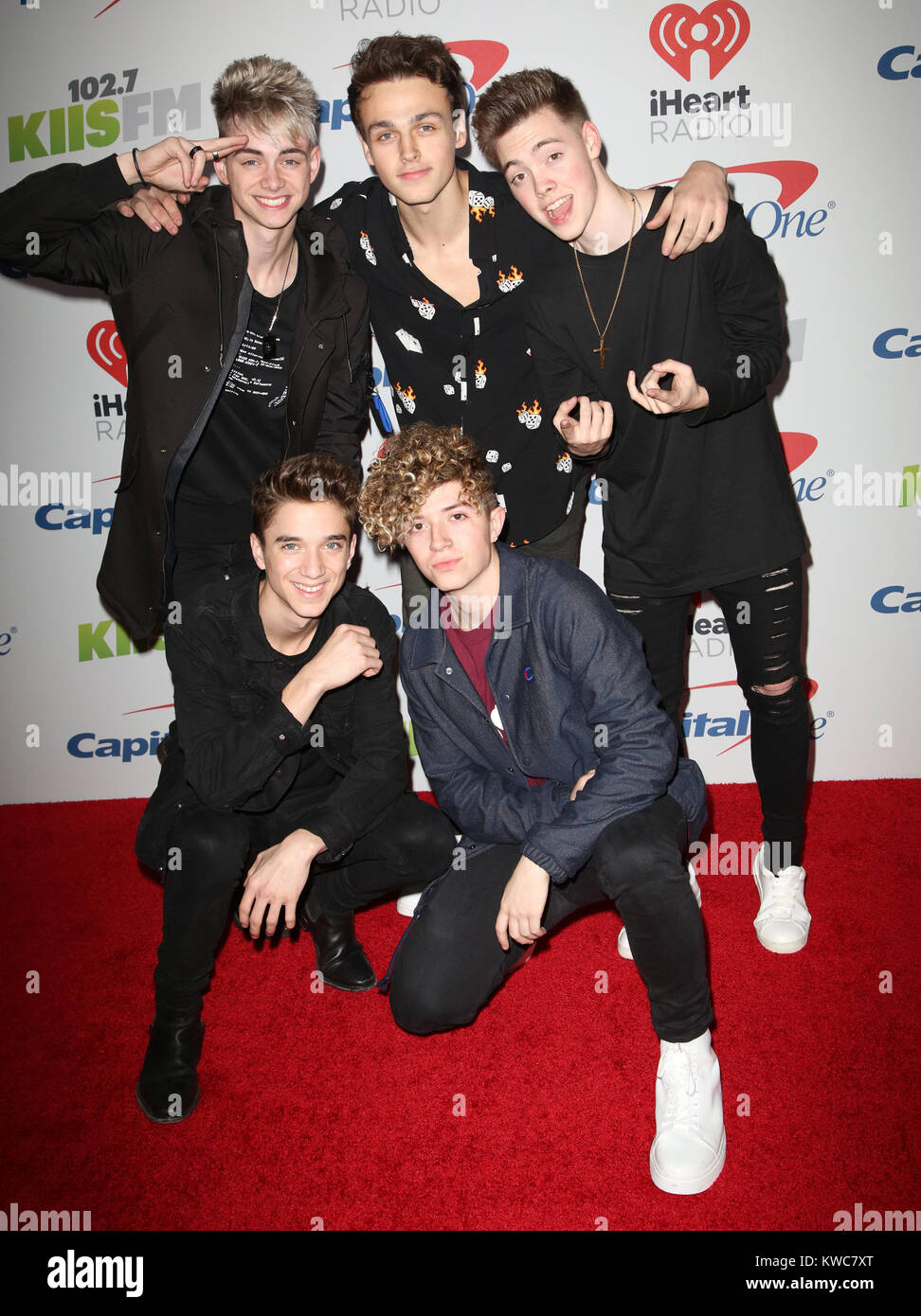 Berühmtheiten besuchen 102.7 KIIS FM's Jingle Ball 2017 im Forum Mit: Corbyn Besson, Jona Marais, Zach Herron, Daniel Seavey, Jack Avery, warum gehen wir nicht Wo: Los Angeles, Kalifornien, Vereinigte Staaten, wenn: 01 Dez 2017 Credit: Brian/WENN.com Stockfoto