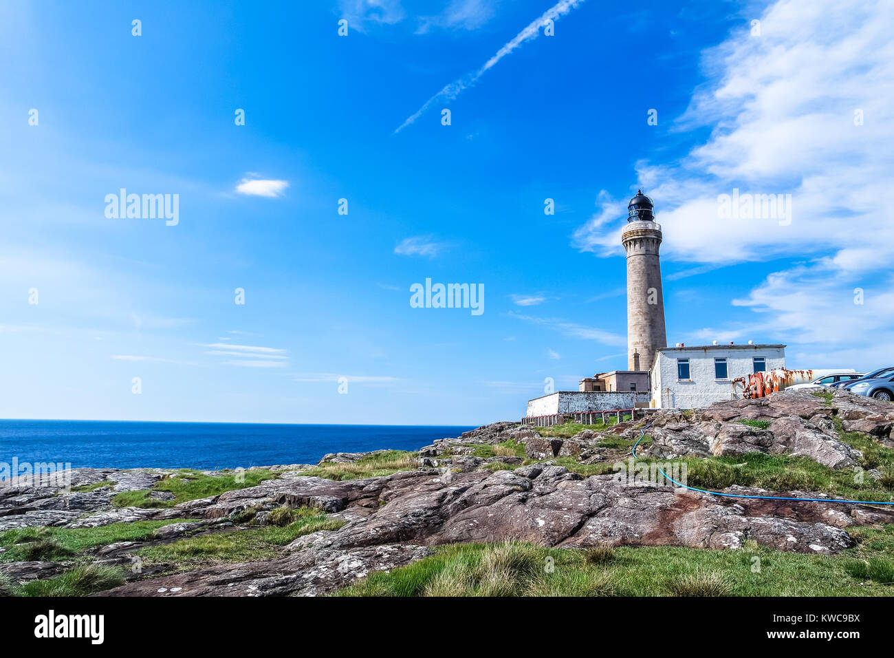 Gebäude von ardnamurchan Lighthouse, Schottland, Vereinigtes Königreich Stockfoto
