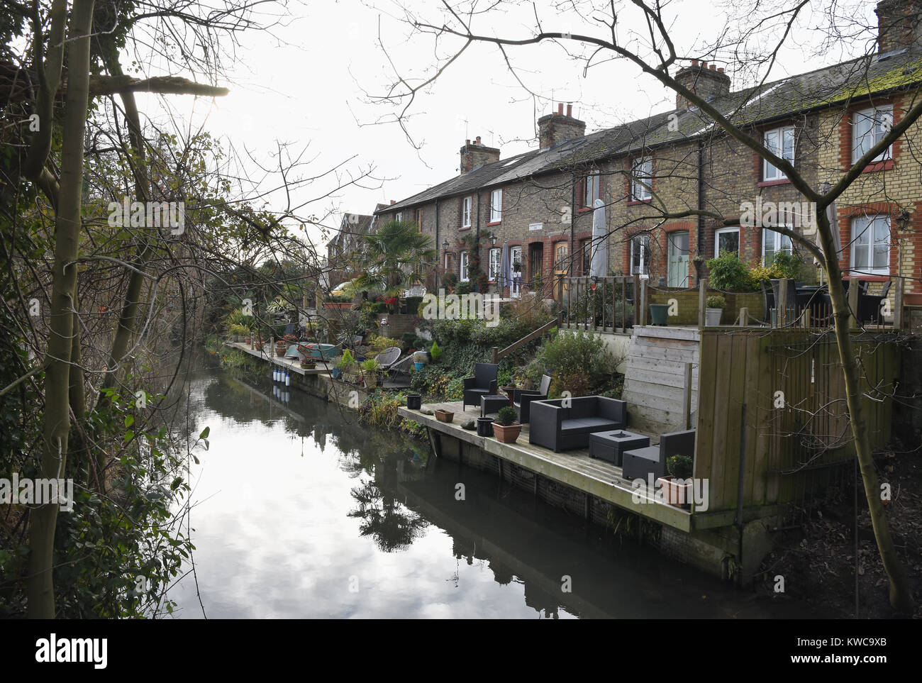 Riverdale Cottages, Fluss Darent, Shoreham, Kent. Großbritannien Stockfoto