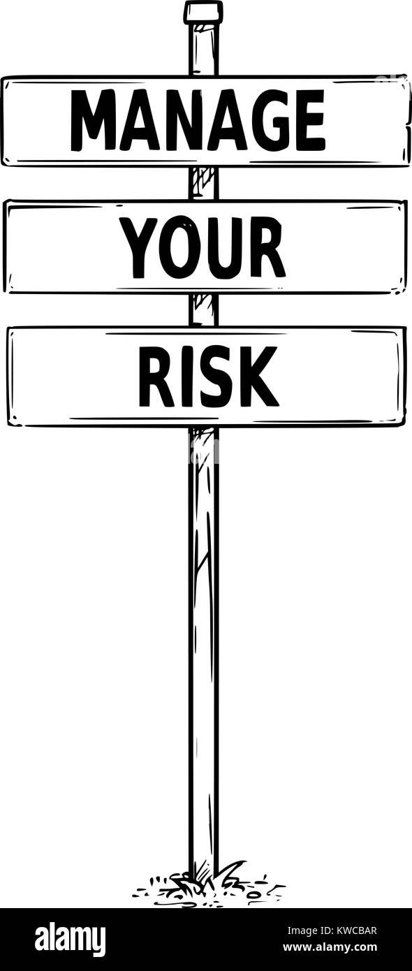 Vektor Zeichnung der Schilder mit ihrem Risiko business Text verwalten. Stock Vektor