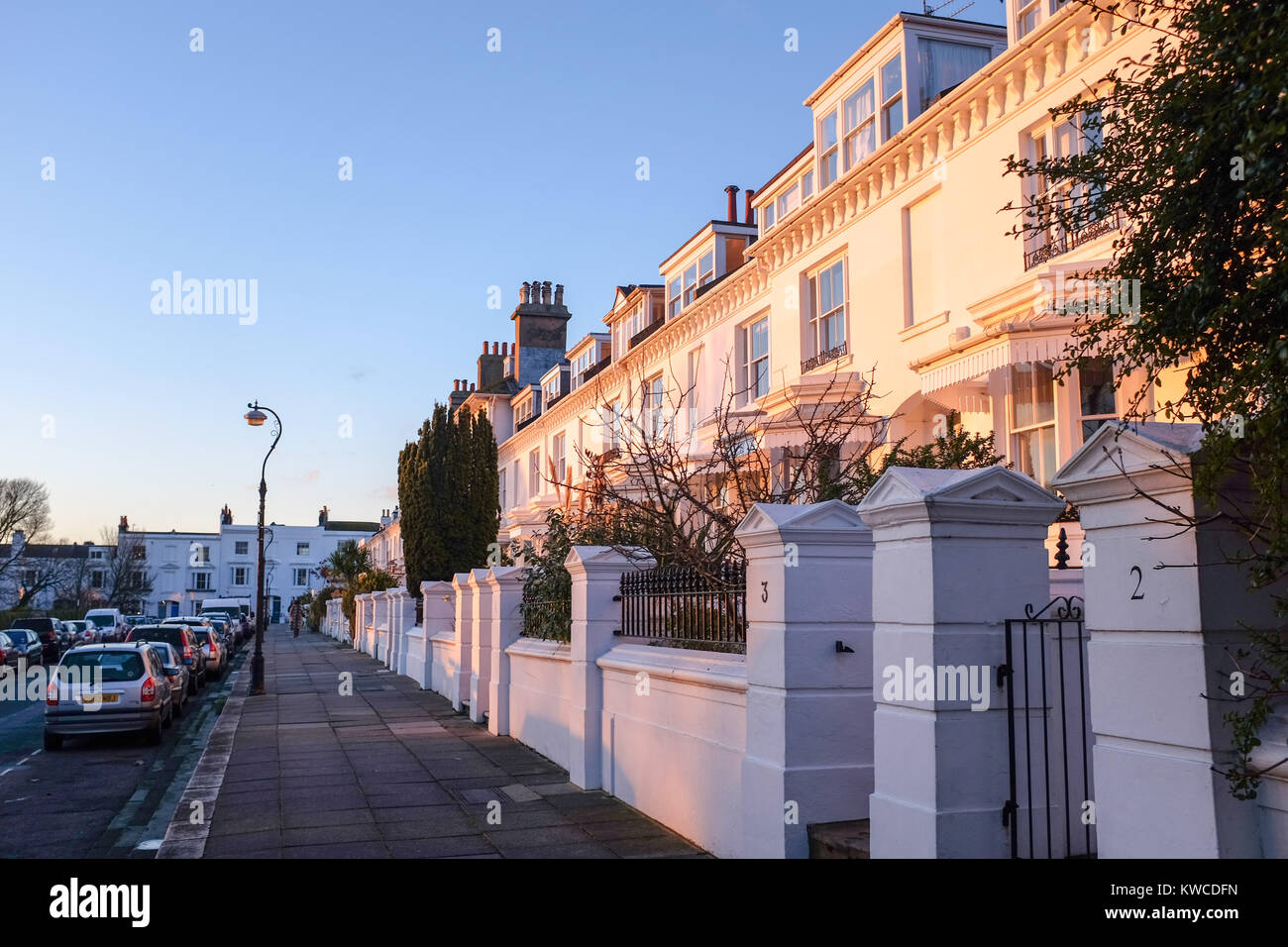 Clifton Terrasse Regency Stil Häuser in der begehrten Gegend von Brighton Stockfoto