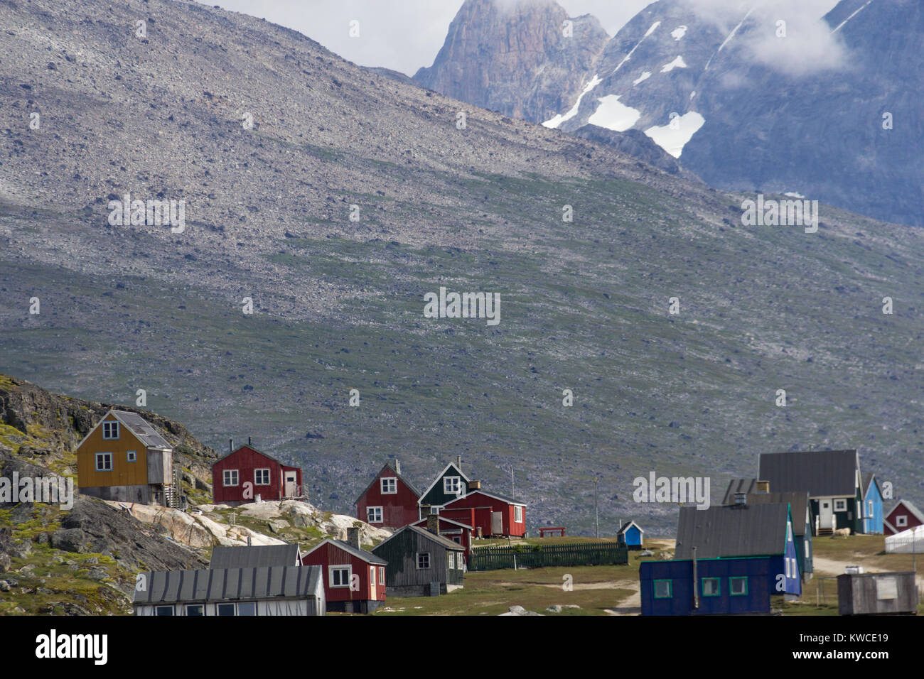 Dorf in Südgrönland Stockfoto