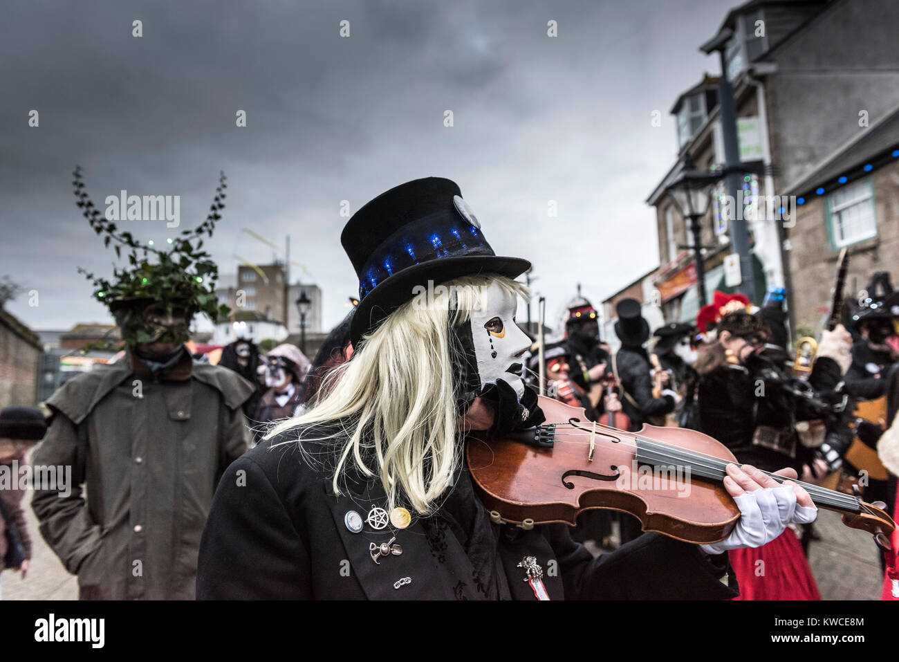 Die Montol Festival in Penzance Feier der Wintersonnenwende. Stockfoto