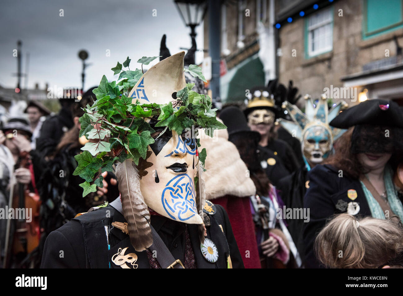 Die Montol Festival in Penzance Feier der Wintersonnenwende. Stockfoto