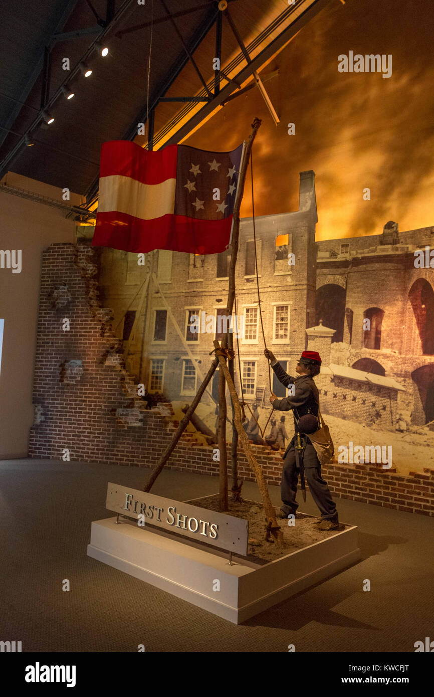 Allgemeine Anzeige auf der ersten Schüsse über Fort Sumter im National Civil War Museum, Lincoln Kreis, Harrisburg, PA, United States. Stockfoto