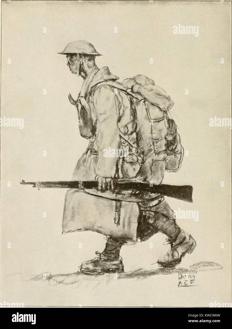 Weltkrieg 1. United States Army Engineer bei komplett ausgestattet. Ca. 1917. (BSLOC 2013 1 193) Stockfoto