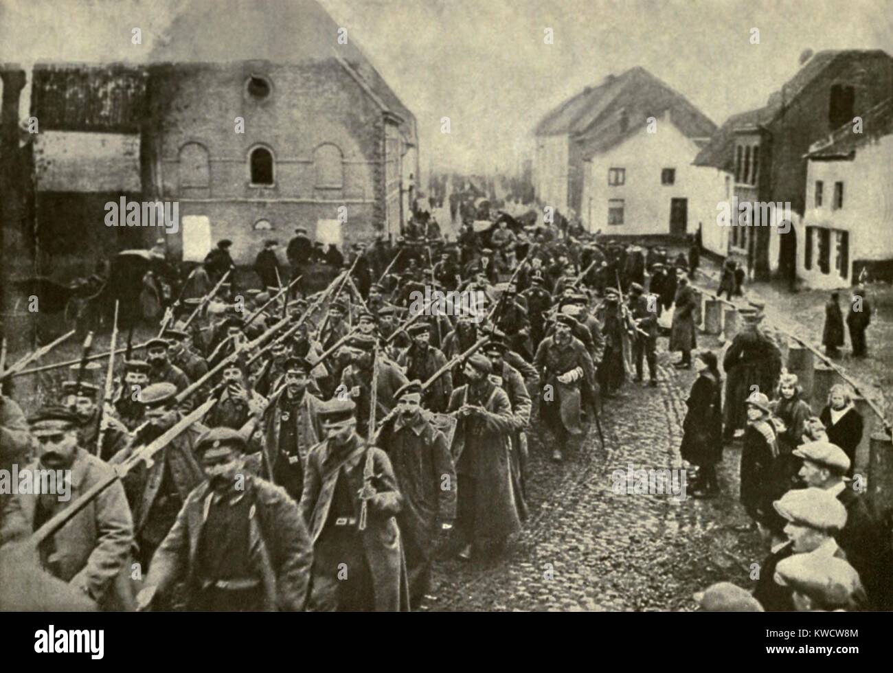 Weltkrieg 1. Abseits der Deutschen Armee, zurück nach Deutschland zurückziehen nach dem endgültigen Scheitern der 1918 Offensiven. Sept-Oct. 1918. (BSLOC 2013 1 216) Stockfoto