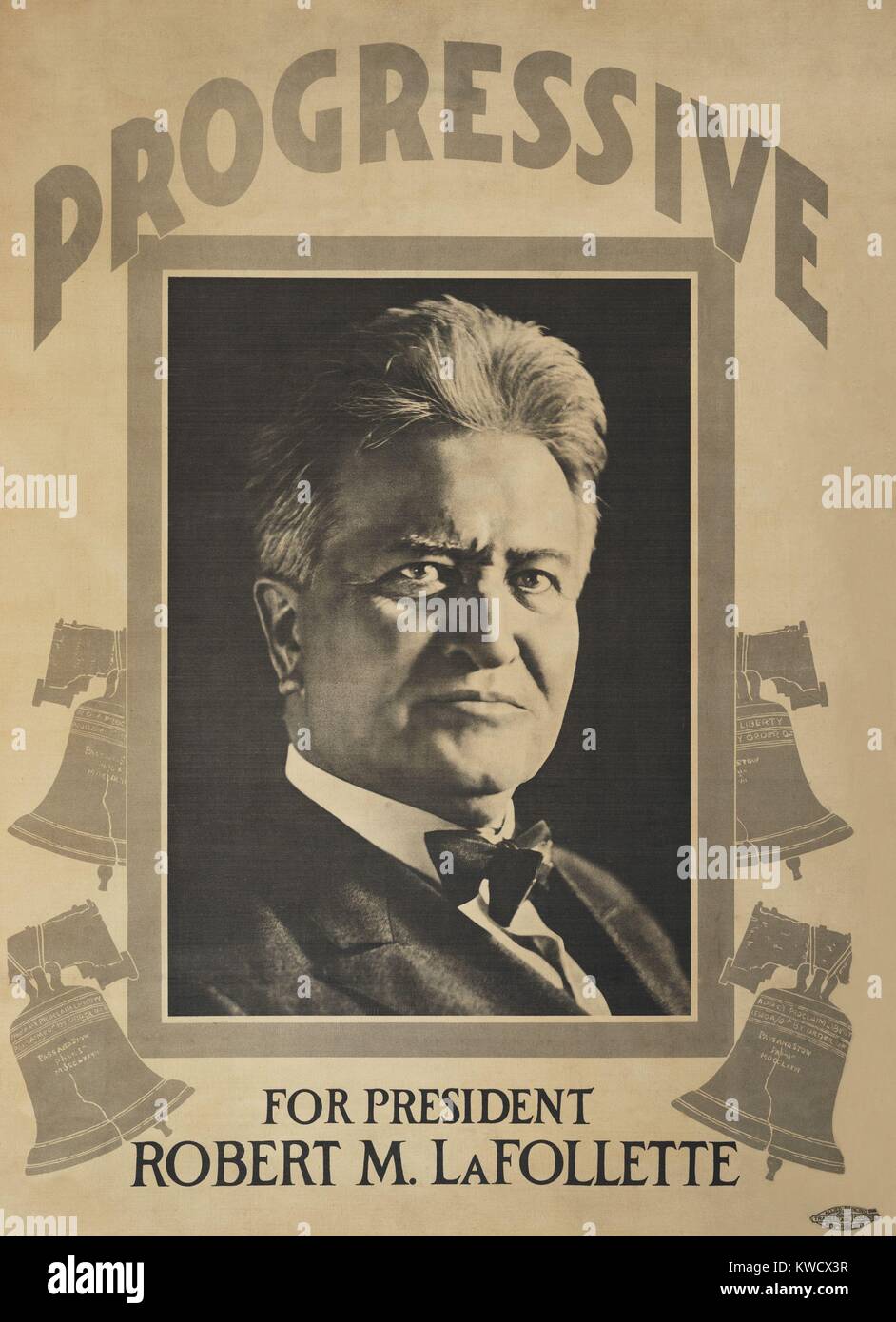 Robert M. La Follette, Progressive Partei Plakat für die Präsidentschaftswahl 1924. (BSLOC 2017 2 141) Stockfoto