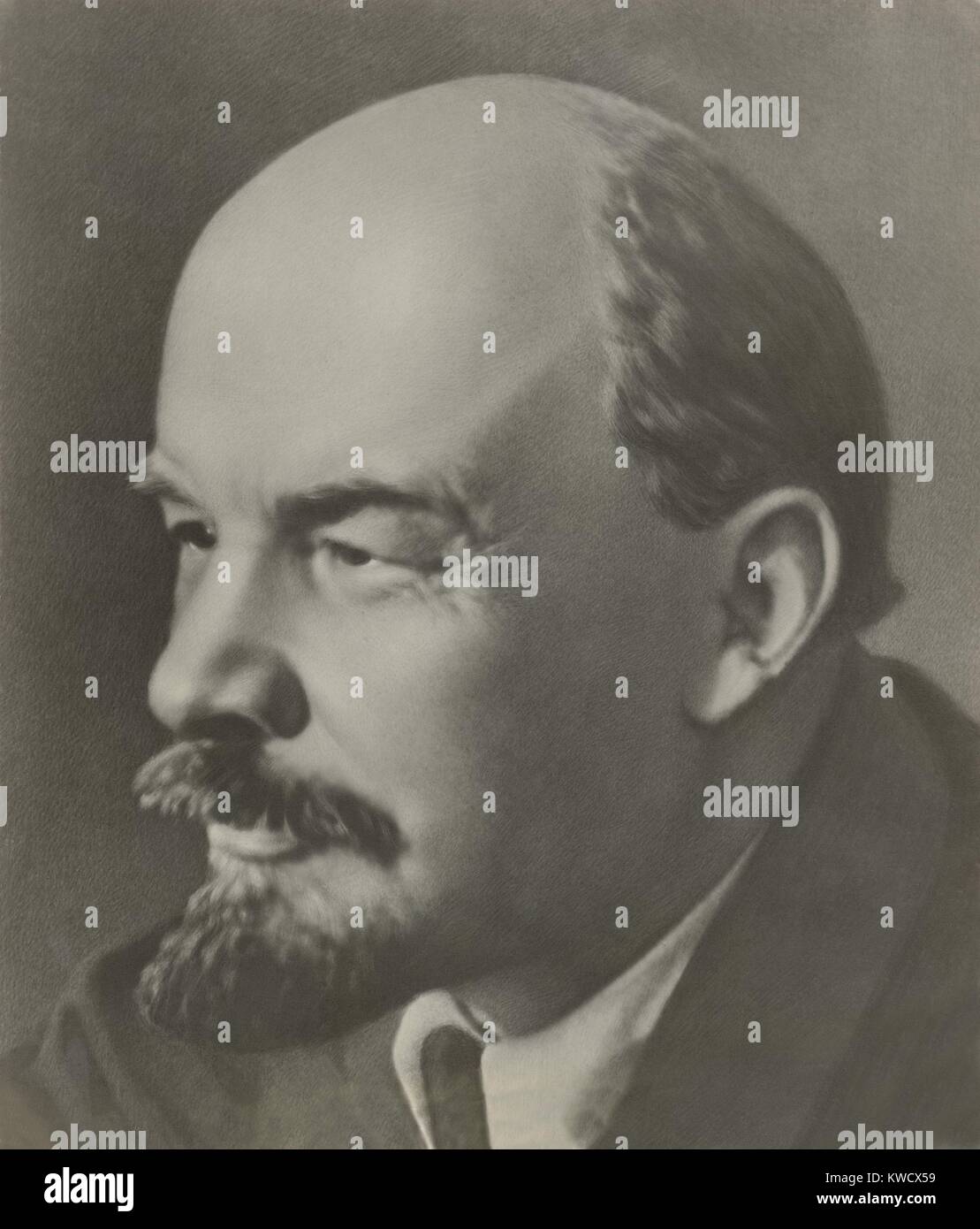 Wladimir Iljitsch Uljanov Lenin, 1920. Auf dem Zweiten Kongreß der Kommunistischen Internationale im Juli 1920, Lenin ermutigt kolonialen Nationen zur sozialistischen Revolution gegen die Imperialisten (BSLOC 2017 2 18) Stockfoto