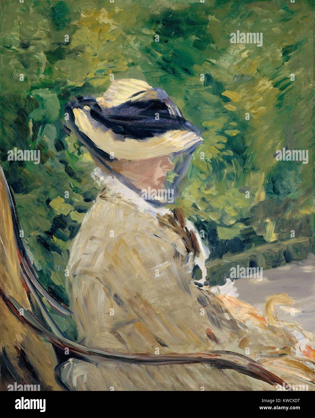 Madame Manet Leenhoff (Suzanne), von Edouard Manet, 1880 Französische Impressionisten Öl Malerei. Das Porträt ist im Bellevue Vorort von Paris gemalt, im Sommer 1880 (BSLOC 2017 3 15) Stockfoto