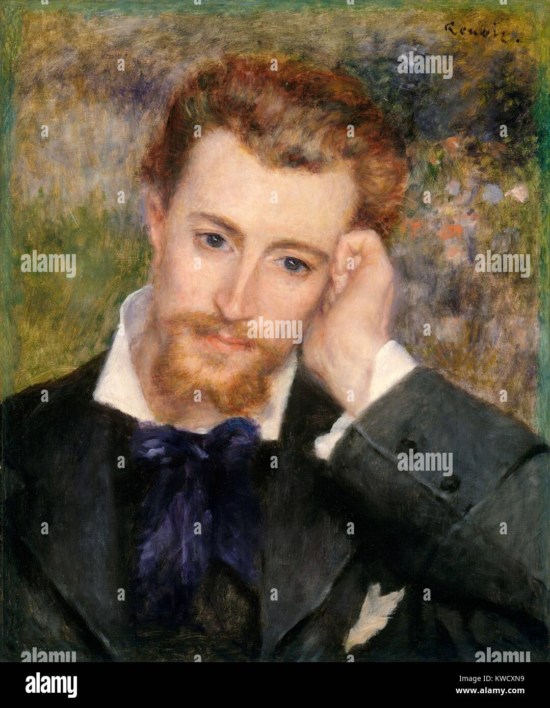 Eugene Murer von Auguste Renoir, 1877, französischer impressionistischer Malerei, Öl auf Leinwand. Murer war ein Künstler, Konditor, Schriftsteller, Dichter und Sammler impressionistischer Gemälde (BSLOC 2017 3 72) Stockfoto