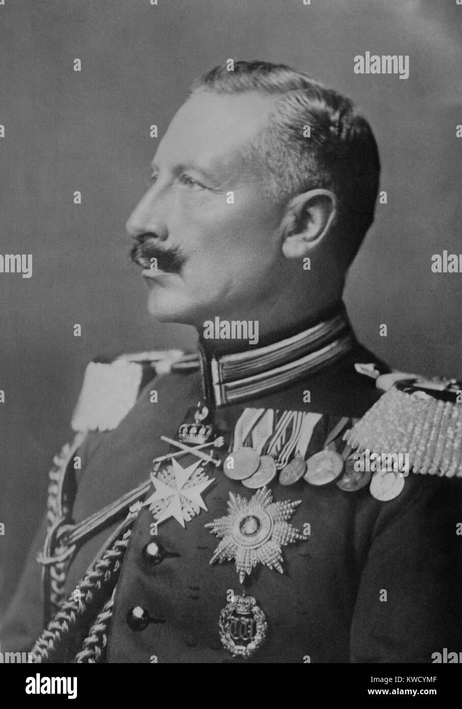 Kaiser Wilhelm II. von Deutschland, C. 1914. Als deutsches Staatsoberhaupt, die er für das Verursachen von Weltkrieg 1 villainized wurde. Die Ursachen waren komplexer, aber seine militaristische bellicosity beigetragen (BSLOC 2017 2 42) Stockfoto