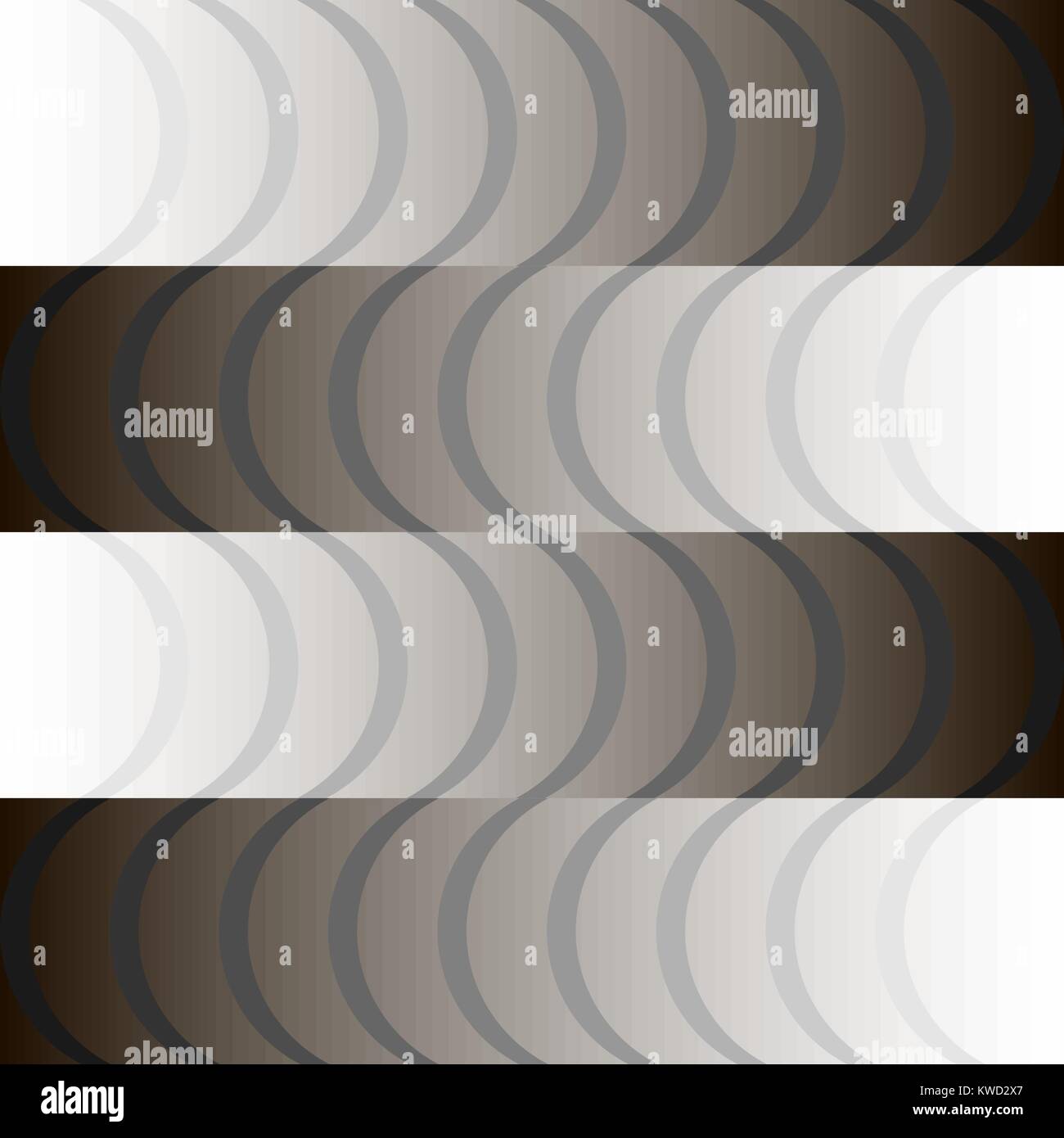 Hintergrund der schwarzen und weißen Streifen und Wellenlinien Stock Vektor
