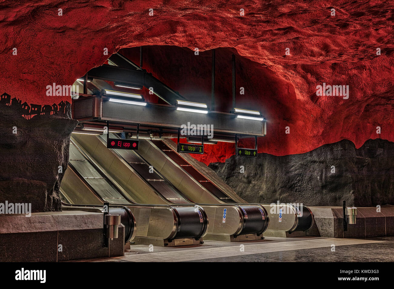 Solna, Metro Station, Stockholm, Schweden, Europa Stockfoto