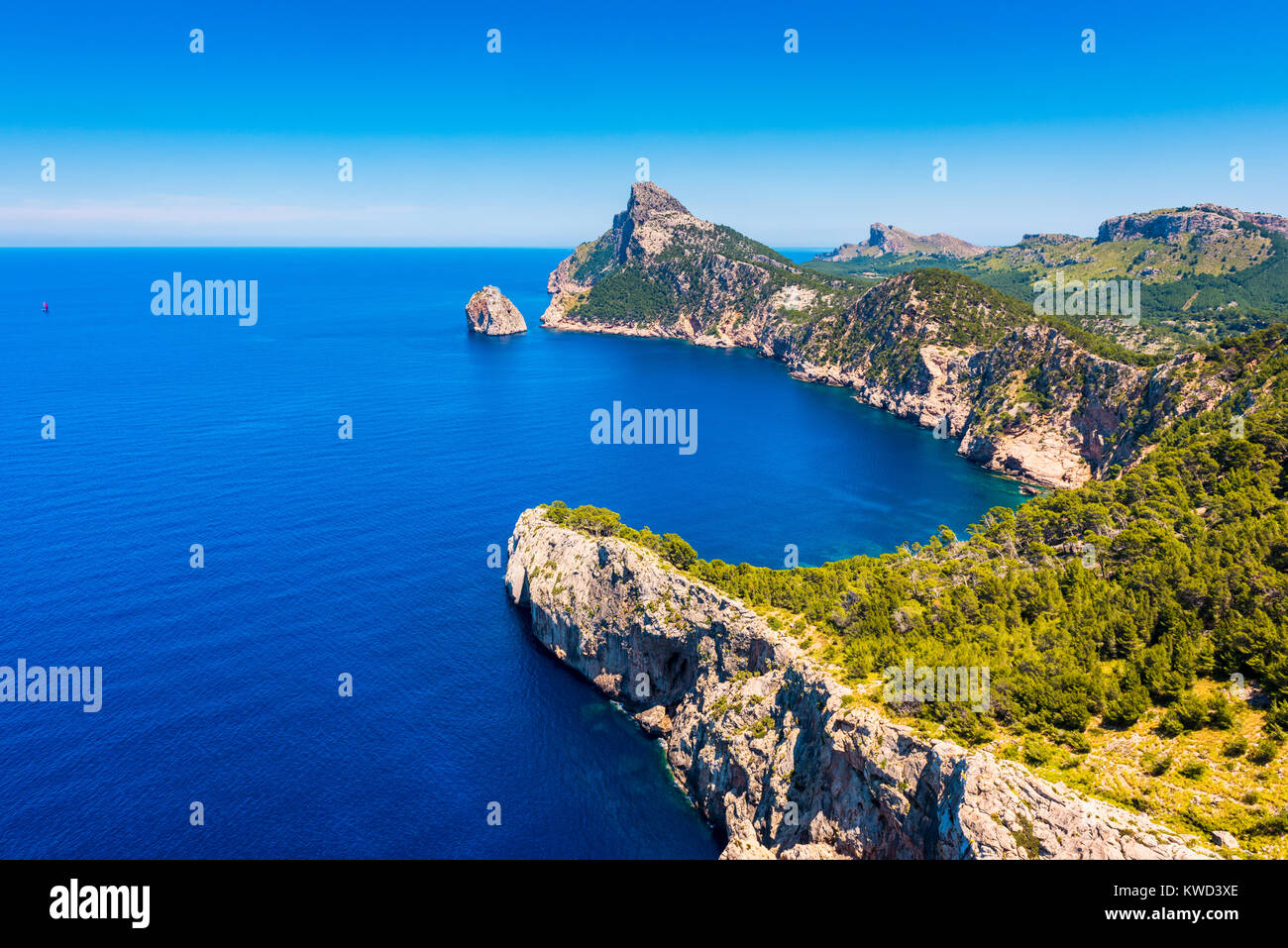 Die Küstenlinie der Halbinsel Formentor auf Mallorca Spanien Stockfoto