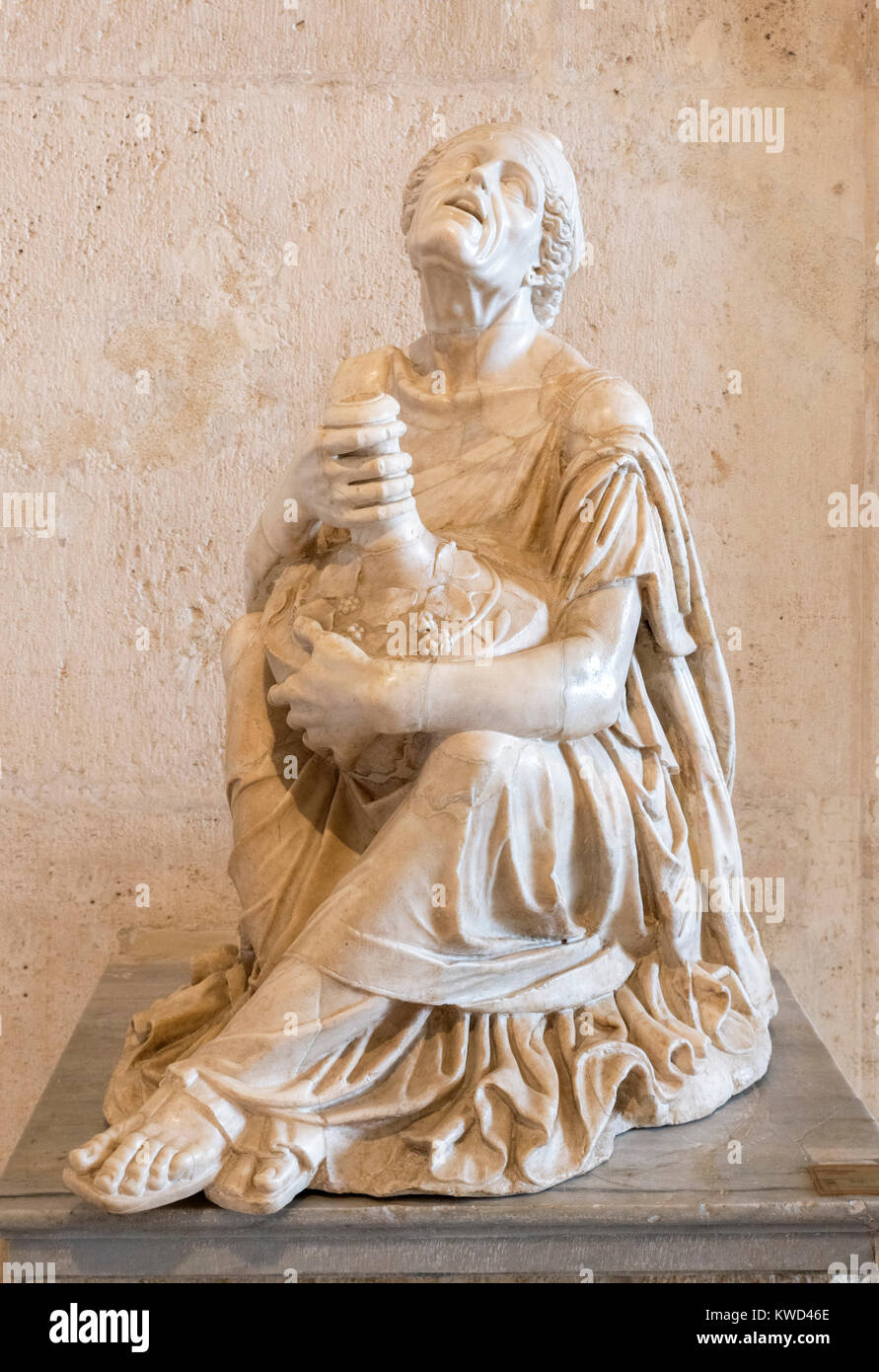 Skulptur eines betrunkenen Alte Frau, die aus dem 2. Jahrhundert, der Palazzo Nuovo, die Kapitolischen Museen, Rom, Italien Stockfoto
