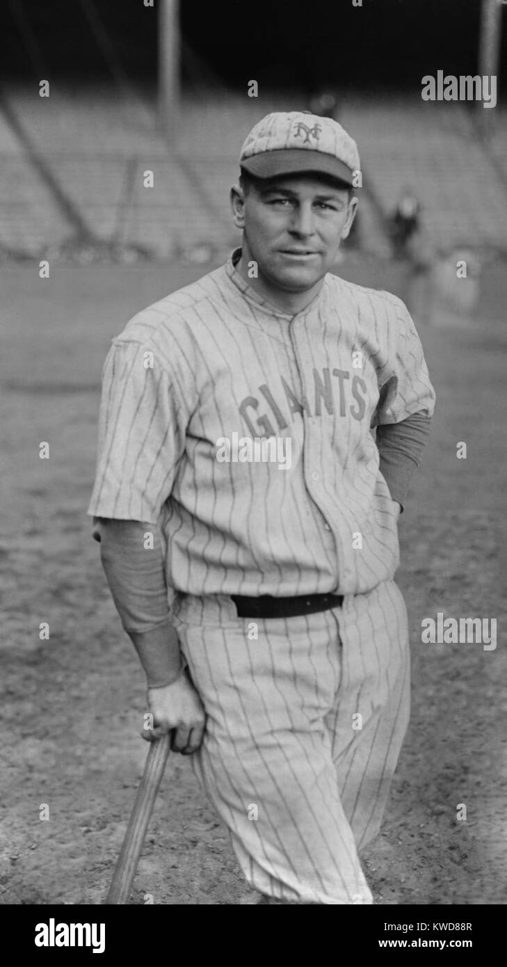 Royce' Ross Youngs spielte 10 Jahreszeiten in den grossen Ligen von 1917-26. Er war mit den New York Giants während vier aufeinander folgenden nationalen Liga Wimpel und Siegen in den Jahren 1921 und 1922 die World Series. (BSLOC 2015 17 17) Stockfoto