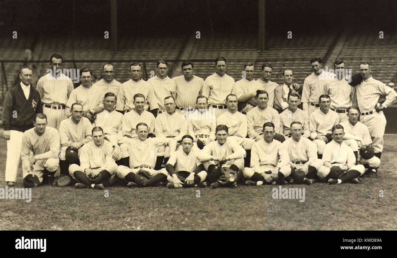 New York Yankees Baseball Team, Okt. 19, 1926. Sie gewannen die American League pennant aber die Weltmeisterschaft verloren zu den St. Louis Cardinals. (BSLOC 2015 17 18) Stockfoto