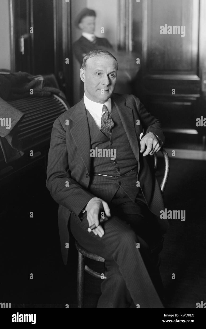 Tex Rickard, 1920er Jahre boxen Promoter erweitert das Publikum, indem Medien und öffentlichem Interesse. Photo Show Rickard, wenn er zu einem Senatsausschuss bezeugte untersucht korrupte Attorney General Daugherty, 20. März 1924. (BSLOC 2015 17 52) Stockfoto