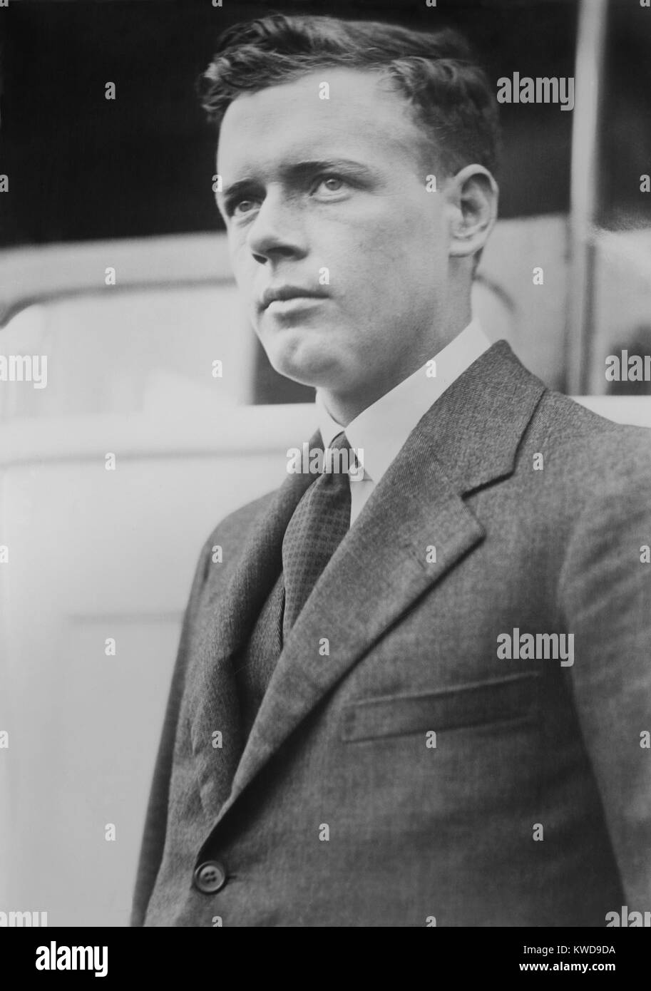 Charles Lindbergh, nachdem er erreichte internationale Bekanntheit für seine New York und Paris Flug 1927 (BSLOC 2016 10 149) Stockfoto