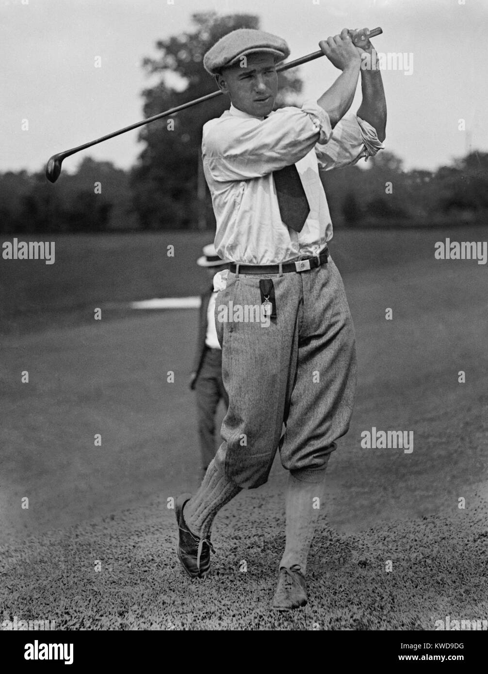 Amerikanischer professioneller Golfspieler Leo Harvey Diegel im Jahre 1921. In den Jahren 1928 und 1929 nachfolgende PGA Championships gefangen gewonnen. Er spielte auf den ersten vier Ryder Cup Teams 1927, 1929, 1931 und 1933. (BSLOC 2015 17 108) Stockfoto