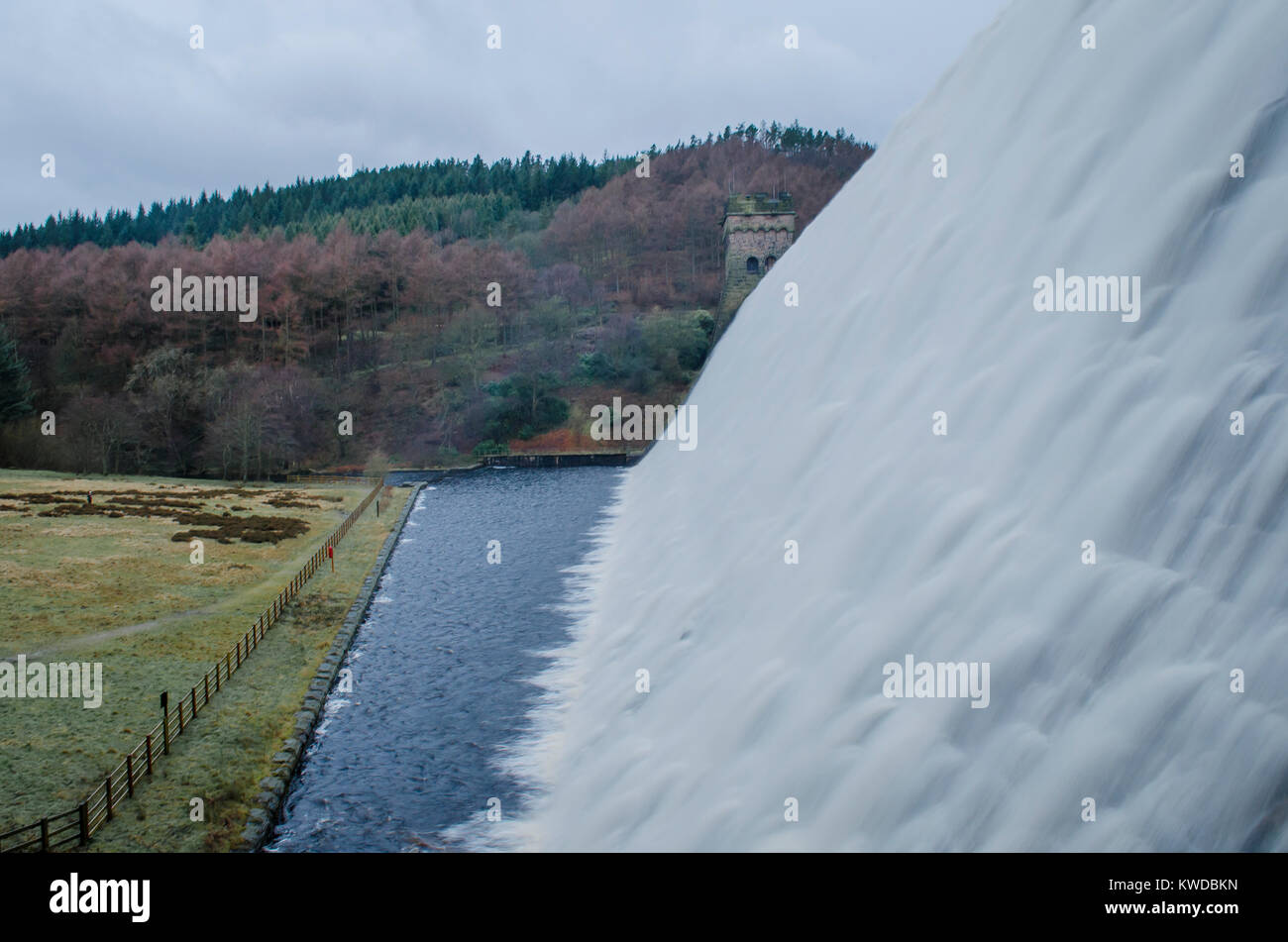 Die Derwent Dam in Derbyshire Peak District Stockfoto