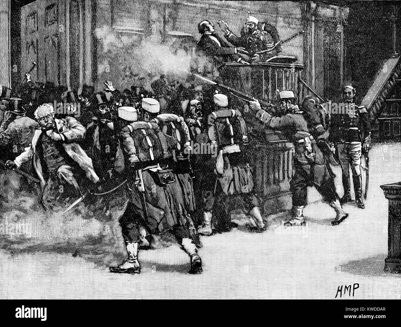 Allgemeine Pavia (1828-1895) die Entlassung des Cotes, Spanien, 1874. Coup d'Etat, die der Ersten Republik led Stockfoto