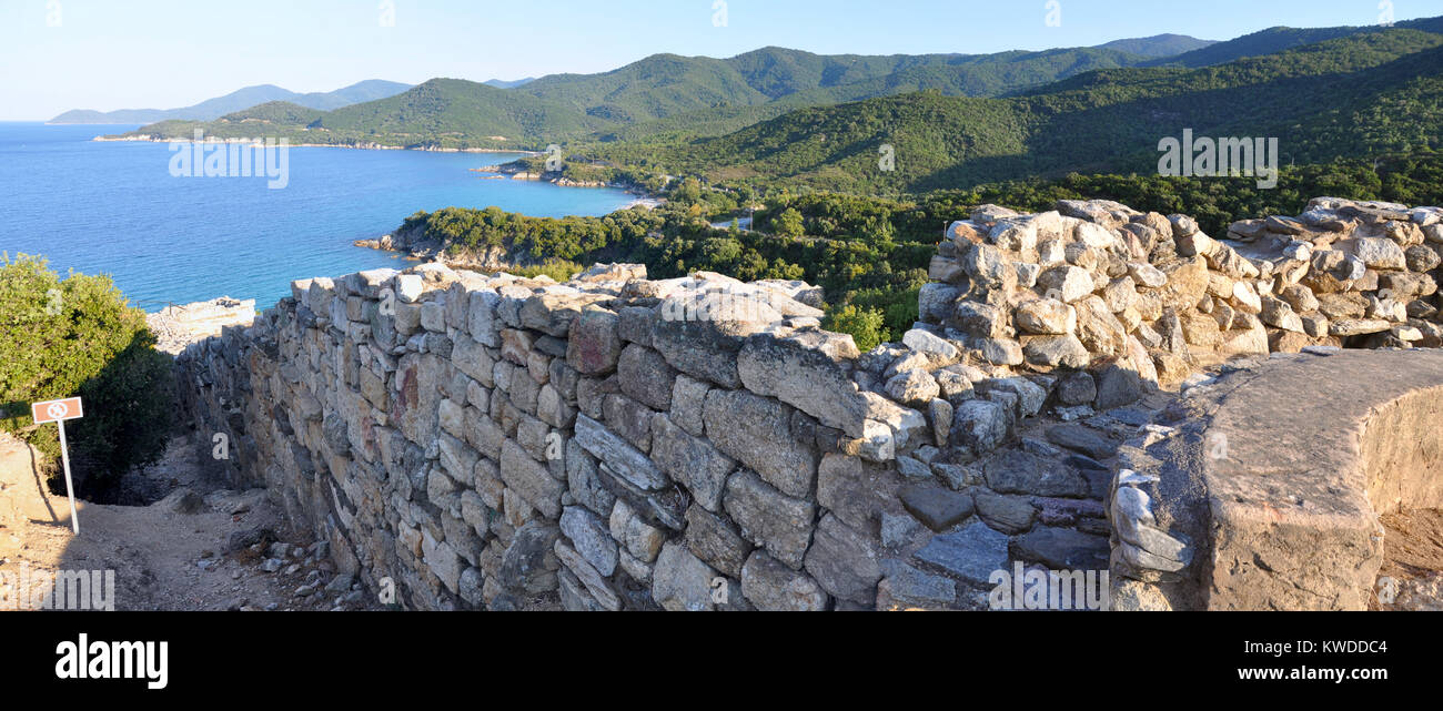 Antike Stageira - Geburtsort von Aristoteles in Chalkidiki in Griechenland Stockfoto