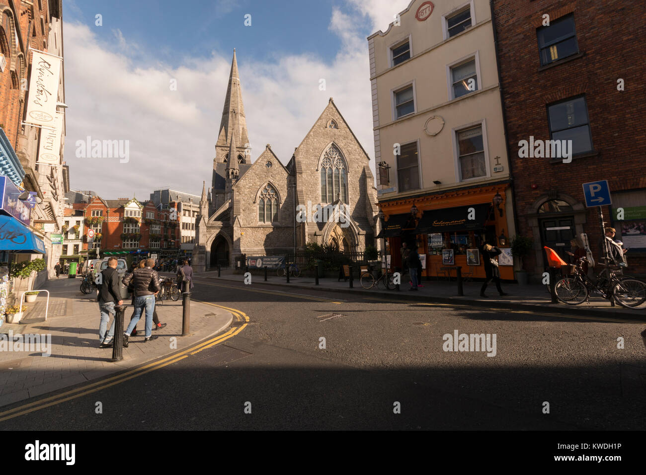 St. Andrew's Kirche als von St. Andrew's Street gesehen. Dublin. Irland Stockfoto