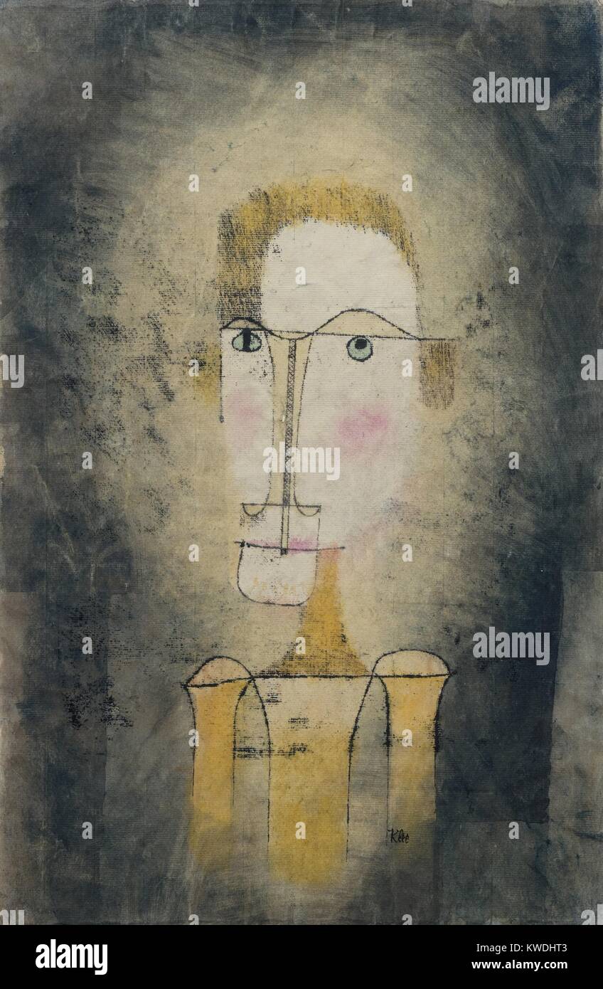 Porträt der Gelbe Mann, Paul Klee, 1921, Schweizer Zeichnung, Aquarell und Tusche auf Papier. Zeichnung und Aquarell erstellen Sie ein Wunderlich abstrahierte menschliche (BSLOC 2017 7 20) Stockfoto