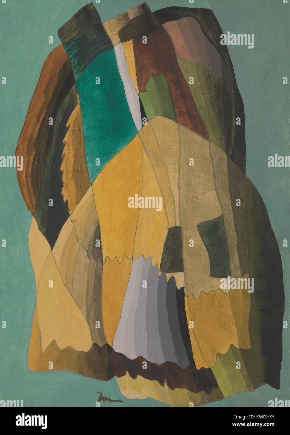 SHORE ROAD, Arthur Dove, 1942, Amerikanische Malerei, Wachsemulsion auf Leinwand. Das Kunstwerk Titel bezieht sich auf eine Straße in Centerport, Long Island, wo die Taube aus dem Jahre 1938 lebte - 46. Die Landschaft ist von der Grün- und Erdtönen gehalten (BSLOC 2017 7 86) Stockfoto