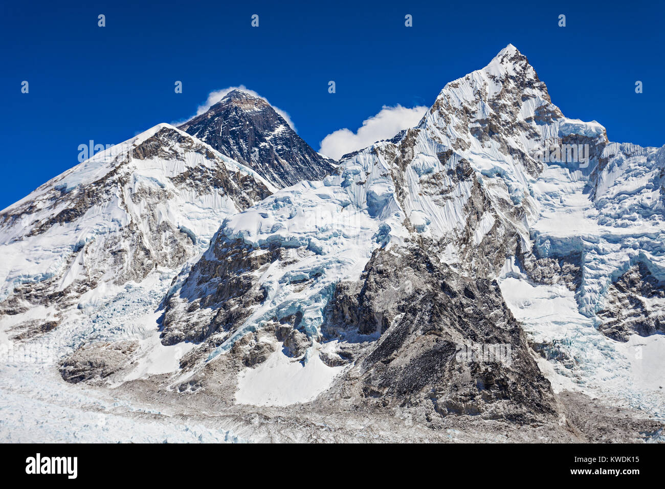 Everest, Nuptse und Lhotse Landschaft, Himalaya, Nepal Stockfoto