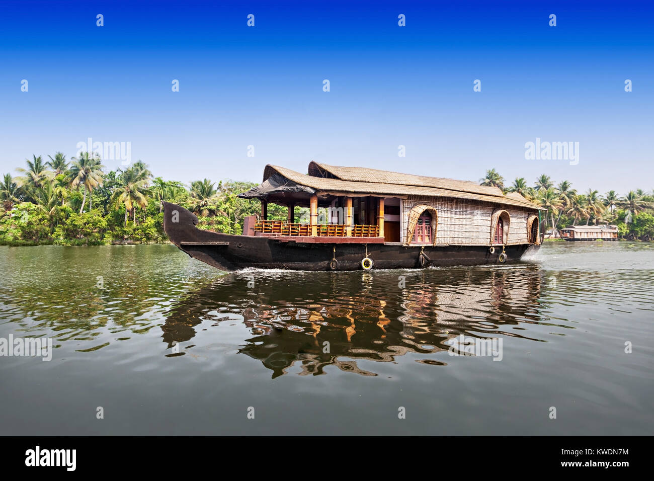 Schönheit Boot in den Backwaters, Kerala, Indien Stockfoto