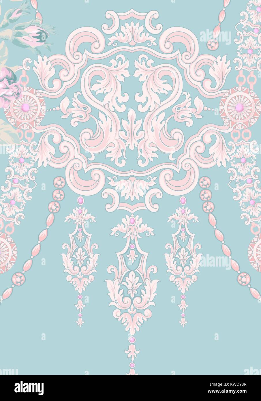 Vector Illustration Muster Kunst Zeichnung Blume Blätter Blumen Zeichnung Design art Stock Vektor