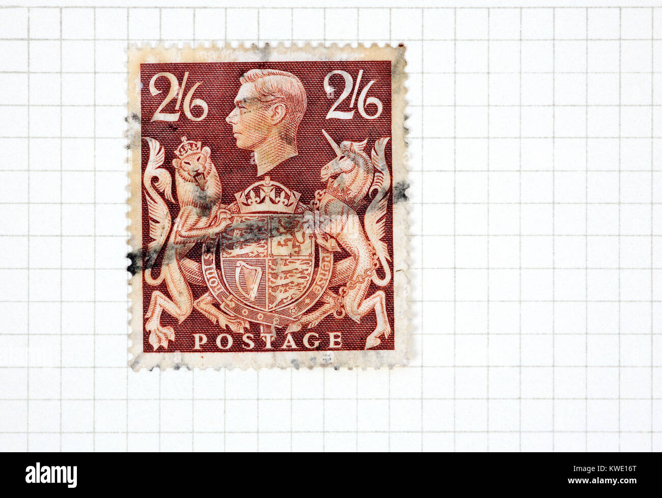 Ein König George VI2s 6d Braun Stempel der 1939-48 Ausgabe aus einer Sammlung von britische Briefmarken. Stockfoto
