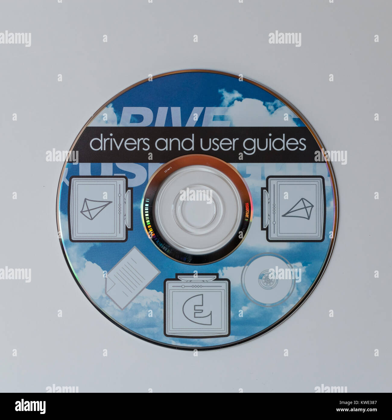 Vintage-Installations-CD, Treiber und Benutzerhandbücher Stockfoto