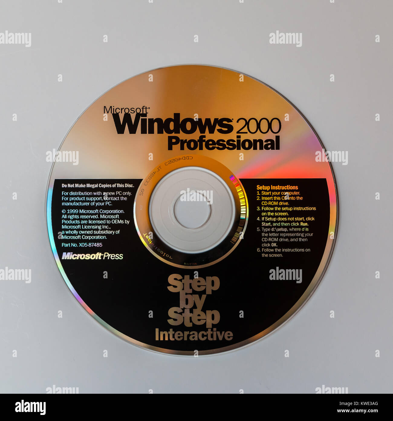 Vintage Software Installations-CD unter Microsoft Windows 2000 Stockfoto