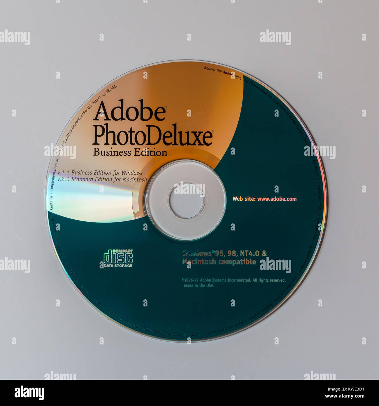 Vintage-Installations-CD, Adobe PhotoDeluxe Stockfoto